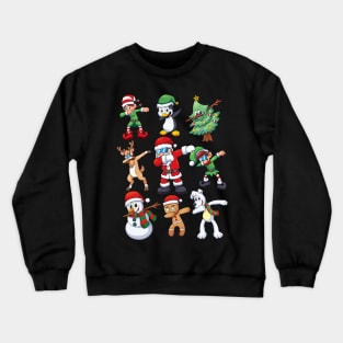 Kids Boys Dabbing Santa Elves Xmas Crewneck Sweatshirt